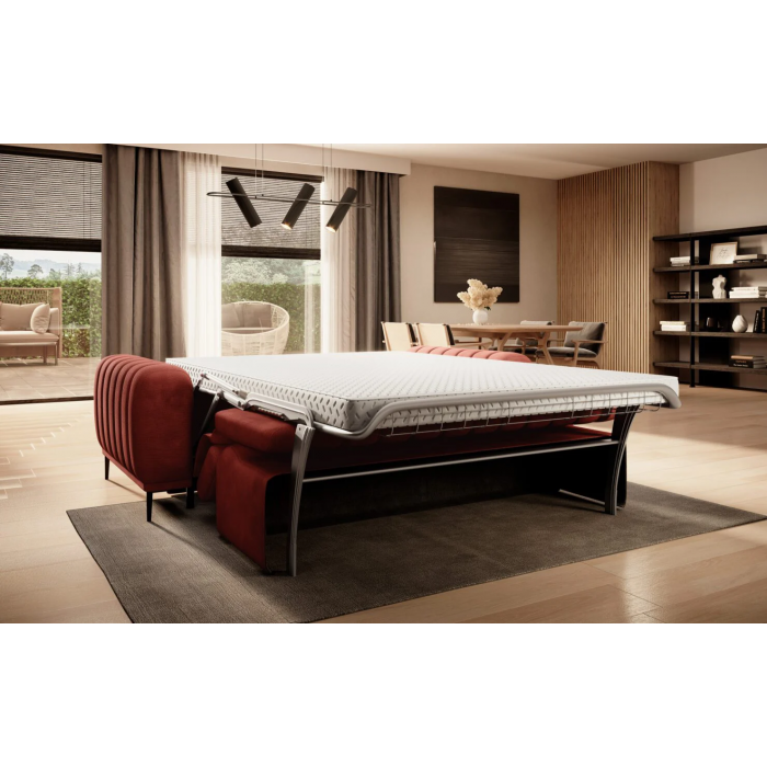 Canapea extensibila 2 in 1 cu Pat si Saltea DAS325-GA 160cm - Sistem Ribalta