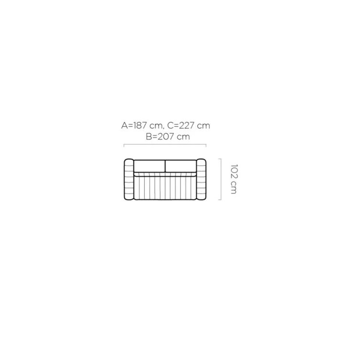Canapea extensibila 2 in 1 cu Pat si Saltea DAS325-GA 160cm - Sistem Ribalta