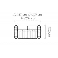 Canapea extensibila 2 in 1 cu Pat si Saltea DAS325-GA 160cm - Sistem Ribalta