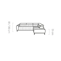 Coltar extensibil cu Pat si Saltea DAS153-GA - 160cm - Sistem Ribalta