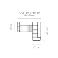 Coltar extensibil cu Pat si Saltea DAS153-GA - 160cm - Sistem Ribalta